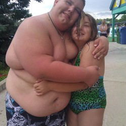 Drew and Madi at Water World in Denver.
